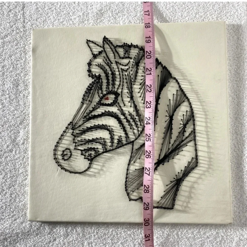 Vintage Handmade Zebra String Art Wall Art - Picture 16 of 16